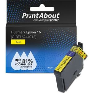 PrintAbout huismerk Inktcartridge 16 (C13T16244012) Geel Geschikt voor Epson
