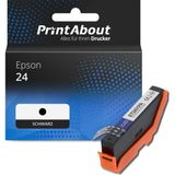 PrintAbout huismerk Inktcartridge 24 (C13T24214012) Zwart Geschikt voor Epson