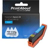 PrintAbout huismerk Inktcartridge 24 (C13T24224012) Cyaan Geschikt voor Epson
