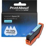PrintAbout huismerk Inktcartridge 24 (C13T24254012) Licht-cyaan Geschikt voor Epson