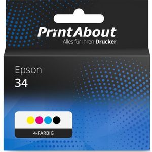PrintAbout - Inktcartridge 34 - 4-kleuren Multipack - Geschikt voor Epson