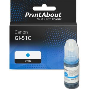 PrintAbout - Inktcartridge GI-51C - Cyaan - Geschikt voor Canon