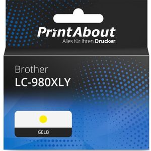 PrintAbout huismerk Inktcartridge LC-980XLY Geel Hoge capaciteit geschikt voor Brother
