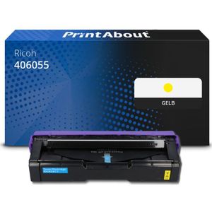 PrintAbout - Ricoh 406055 - Toner - Geel - Geschikt voor Ricoh