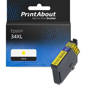 PrintAbout huismerk Inktcartridge 34XL (C13T34744010) Geel Hoge capaciteit Geschikt voor Epson
