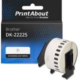 PrintAbout huismerk Etiket DK-22225 Zwart op wit (38  mm) Geschikt voor Brother