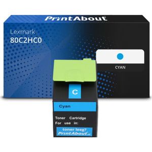 PrintAbout - Toner - Cyaan - Hoge Capaciteit - Geschikt voor Lexmark