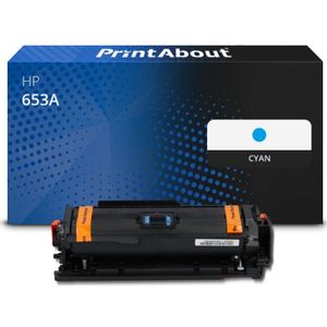 PrintAbout - 653A - Toner - Cyaan - Geschikt voor HP