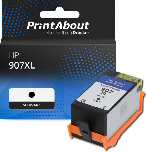 PrintAbout huismerk Inktcartridge 907XL (T6M19AE) Zwart Hoge capaciteit Geschikt voor HP