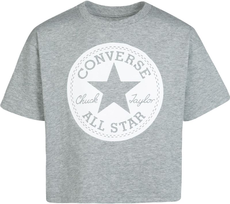 Converse Kids Sig Chuck Patch Boxy T-shirt Met Korte Mouwen Grijs 8-Years
