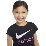 T-Shirt met Korte Mouwen voor kinderen Nike Swoosh JDI Zwart