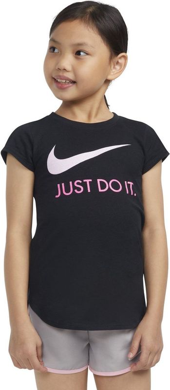 T-Shirt met Korte Mouwen voor kinderen Nike Swoosh JDI Zwart