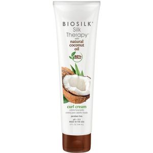 BioSilk Crème Silk Therapy Organic Coconut Oil With Coconut Oil Curl Cream 148ml