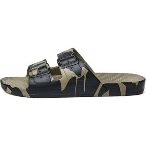 Freedom Moses - Fancy Goa - Gezondheidsslippers - Blk Khaki - 100% PCU, Waterproof, Anti-slip