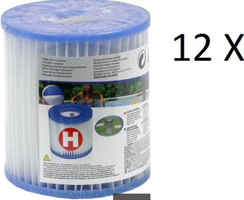 Intex - H-Filterpatroon - 12 Stuks - Filtercardridge