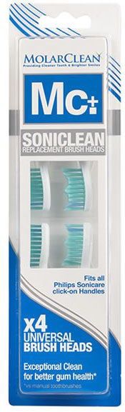 MolarClean - Opzetborstels - 4 Stuks - Geschikt voor Philips Sonicare