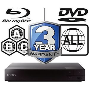 Sony BDP-S1700 Multi Region All Zone Code Free Blu-ray Player. Blu-ray Zones A, B en C, DVD-regio's 1-8. Full HD 1080p YouTube, Netflix etc HDMI-uitgang en coaxiale audio-uitgang