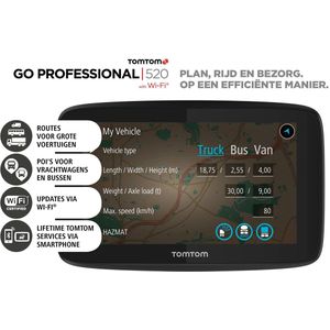 TomTom GO Professional 520 LKW-Navigationsgerät (Europa (48 Länder), inklusive lebenslanger Kartenupdates)