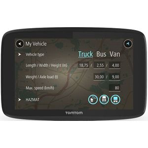 TomTom truck navigatie GO Professional 620, 6 inch, Maps Europa en Traffic, specifieke services voor vrachtwagen, bus, bestelbus en andere grote voertuigen