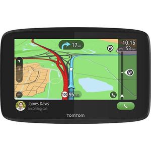 TomTom GO Essential Car Sat Nav, 12,5 cm, verkeersinfo, proefperiode voor waarschuwingen voor gevarenzones, EU-kaarten, update via wifi, handsfree bellen, magnetische houder met stroomvoorziening