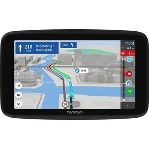 TomTom GO Discover 6"" navigatie GO, met premium Traffic en Flitsmeldingen, kaart wereld, snellere updates via WiFi, parkeerbeschikbaarheid, brandstofprijzen en klik-en-rijd houder,6 inch,zwart.