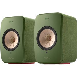 KEF LSX II Wireless Stereo Speakers - Olive Green