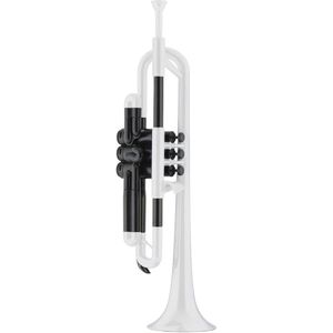 pTrumpet pBone Jiggs PTRUMPET1W kunststof trompet met draagtas en 3C en 5C opzetstukken, wit