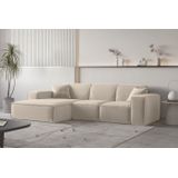 Fun Moebel - Ecksofa Designersofa celes premium Stoff Opera Velvet Beige Ottomane Links