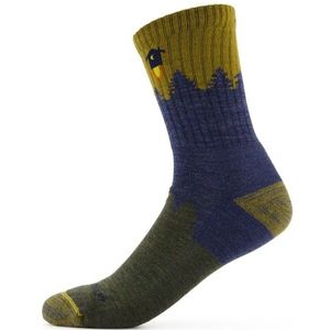 Number 2 Micro Crew Midweight with Cushion - Denim - Hikingsokken en wandelsokken van merinowol