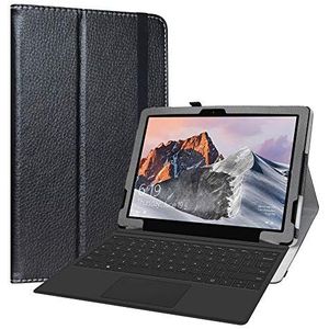 LiuShan Hoes voor TECLAST X6 Pro, Slim PU lederen tas en opvouwbare standaard Folio Cover Case Hoesje voor TECLAST X6 Pro 12.6 Inch 2 in 1 Laptop(Not fit 11.6 Teclast X4 2 in 1), zwart