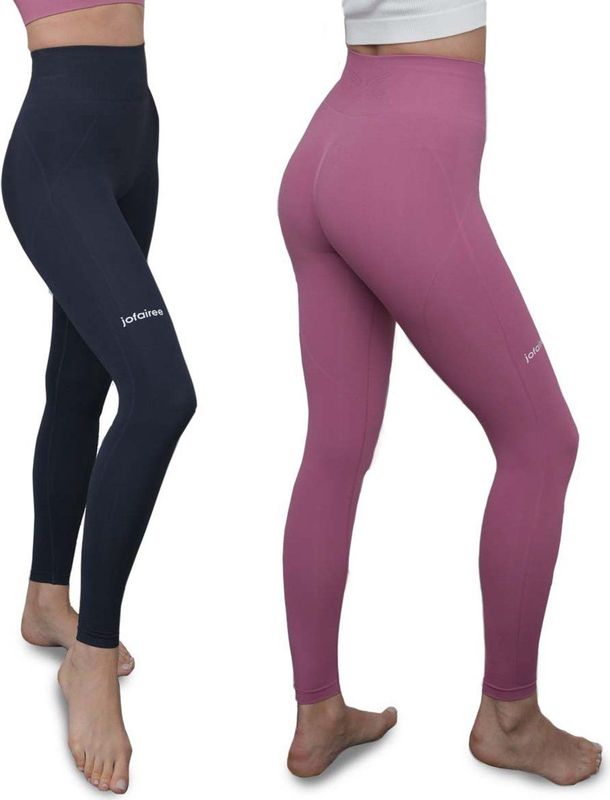 Jofairee - Perfect Shaper - Sportlegging - Zwart/Roze - 2-pack, Hoge Taille, Corrigerende Shapewear