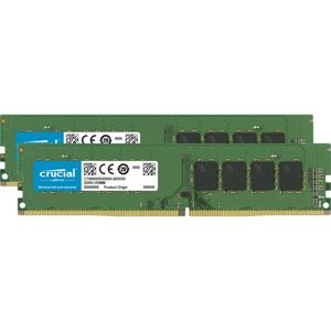 Crucial RAM-kit van 32 GB (2 x 16 GB) DDR4 3200 MHz CL22 (of 2933 MHz of 2666 MHz) desktopgeheugen CT2K16G4DFRA32A, groen
