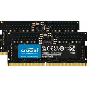 Crucial RAM 16 GB Kit (2 x 8 GB) DDR5 4800 MHz CL40 Laptop Geheugen CT2K8G48C40S5