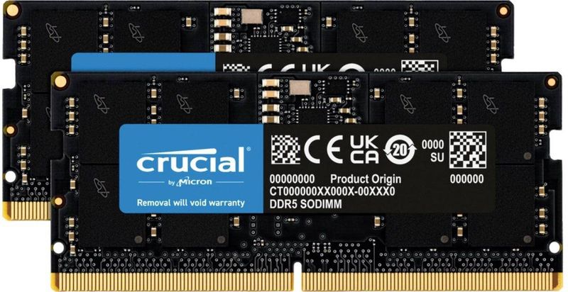 Crucial Laptopgeheugen CT2K16G56S5 32GB DDR5 SODIMM 5600MHz 2 x 16 GB