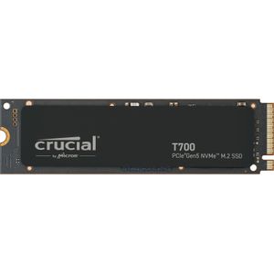 Crucial CT4000T700SSD3 T700 4TB Gen5 NVMe M.2 SSD Tot 12.400 MB/s Directe opslag ingeschakeld CT4000T700SSD3 Gaming Fotografie Videobewerking & Ontwerp Interne Solid State Drive Zwart