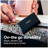 Crucial - X9 - Draagbare SSD - Zwart - 1TB - USB 3.2 Gen 2, 1050 MB/s