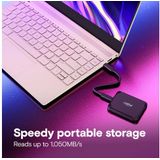 Crucial - X9 - Draagbare SSD - Zwart - 1TB - USB 3.2 Gen 2, 1050 MB/s