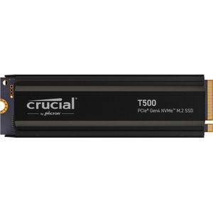 Crucial T500 SSD 2TB PCIe Gen4 NVMe M.2 PS5 interne Gaming SSD met koellichaam, tot 7400 MB/s, compatibel met PlayStation 5, laptop en desktop, SSD harde schijf - CT2000T500SSD5