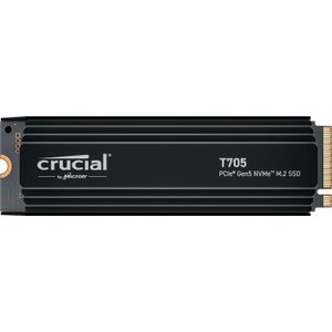 Crucial Nieuwe PCIe Gen5 NVMe M.2 2024 T705 1TB SSD met koellichaam - Tot 13.600 MB/s - Game Ready - Interne harde schijf (PC) - +1 MB Adobe CC - CT1000T705SSD5