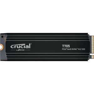 Crucial T705 SSD 2TB PCIe Gen5 NVMe M.2 interne Gaming SSD met koellichaam (nieuw 2024), tot 14.500MB/s, Microsoft DirectStorage, achterwaartse compatibiliteit met PCIe 3.0 en 4.0 - CT2000T705SSD5