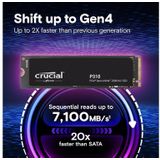 Crucial P310 2TB SSD.2 2280 PCI Express x4 2 TB NVMe 440TB zwart