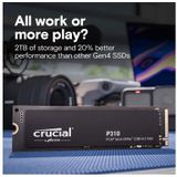 Crucial P310 2TB SSD.2 2280 PCI Express x4 2 TB NVMe 440TB zwart