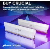 Crucial Pro DDR5 RAM 32GB Kit (2x16GB) 6000MHz CL36, Overclocking Gaming, Intel XMP 3.0 / AMD Expo, PC Computer Arbeitsspeicher 32GB DDR5, Weiß - CP2K16G60C36U5W