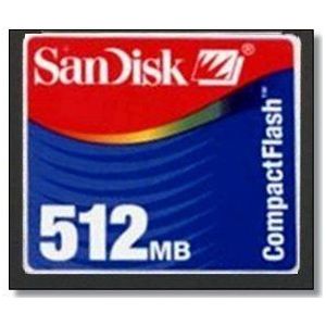 SanDisk 512 MB Compact Flash (CF) kaart (bulk)