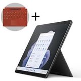 Microsoft Surface Pro 9 - Touchscreen - i5/8GB/256GB - 13 Inch - Graphite + Signature Type Cover + Pen - QWERTY - Poppy Red