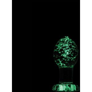 Glazen Buttplug - Glows In The Dark 7 cm