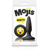 Nsnovelties – Siliconen Buttplug met Emoji Stop WTF Hoogwaardig Afgewerkt – 9 cm – Zwart