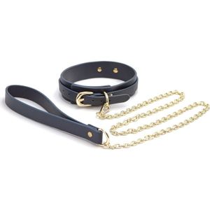 NS Novelties - Bondage Couture Collar & Leash - Bondage / SM Collar and leash Blauw