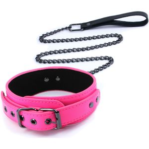 Bondageset Electra Collar + Leash Roze