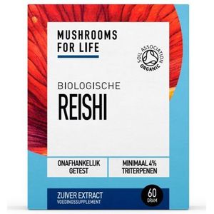 Mushrooms For Life Reishi poeder biologisch 60 gram